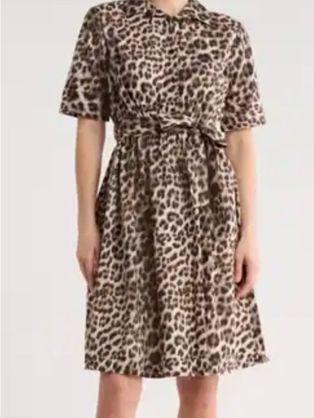 DKNY Leopard Print Midi Dress - Brown/Black